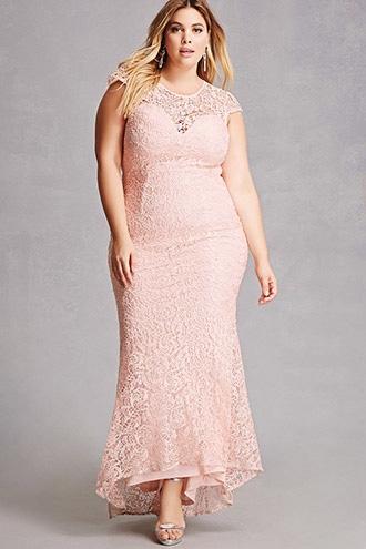 Forever21 Plus Size Lace Mermaid Gown