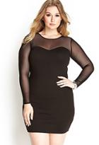 Forever21 Plus Size Mesh-trimmed Bodycon Dress