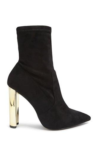 Forever21 Metallic Block Heel Boots