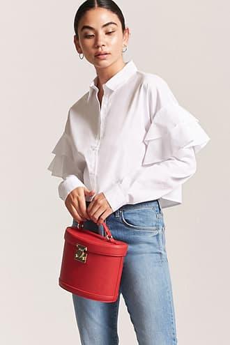 Forever21 Button-front Ruffle-sleeve Top