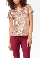Forever21 Women's  Rose Relaxed Sequined Top