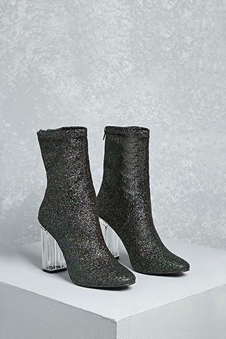 Forever21 Liliana Glitter Sock Boots
