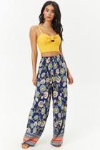 Forever21 Ornate Floral Palazzo Pants