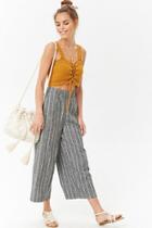 Forever21 Linen-blend Pinstriped Culottes