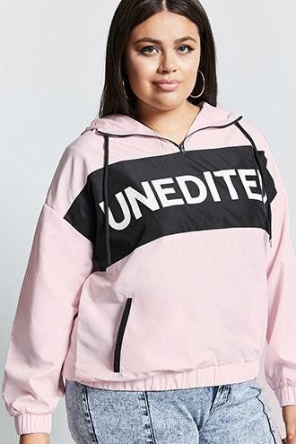 Forever21 Plus Size Unedited Graphic Anorak