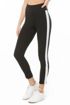 Forever21 Snap-button Contrast-trim Leggings