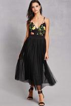 Forever21 Floral Embroidered Tulle Dress