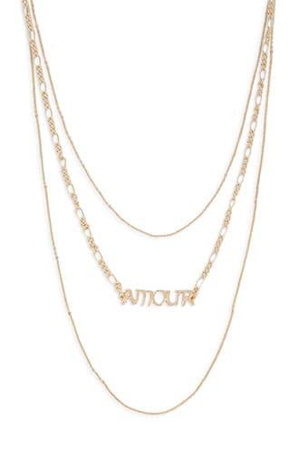 Forever21 Amour Pendant Layered Necklace Set