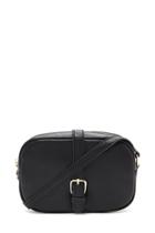 Forever21 Black Faux Leather Buckled Crossbody