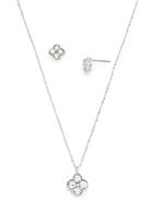 Forever21 Clustered Rhinestone Jewelry Set (silver/clear)