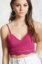 Forever21 Lace-up Crochet Crop Top
