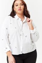 Forever21 Plus Size Embroidered Music Notes Shirt