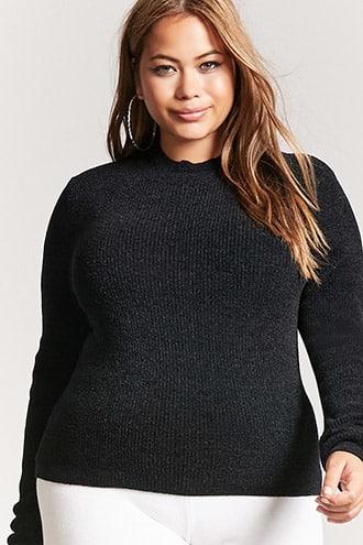 Forever21 Plus Size Mock Neck Chenille Sweater