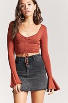 Forever21 Ruched Drawstring Crop Top