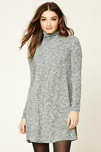 Forever21 Women's  Charcoal Turtleneck Swing Dress