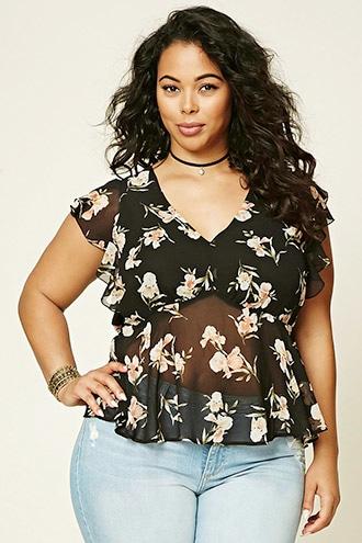 Forever21 Plus Women's  Plus Size Floral Top