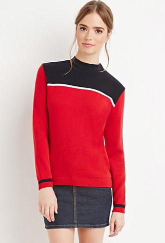 Forever21 Colorblocked Stripe Sweater