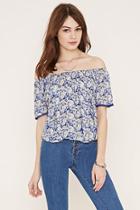 Forever21 Women's  Abstract Floral Crepe Top