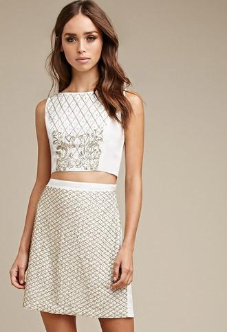 Forever21 Raga Beaded Sequins Crop Top