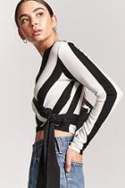 Forever21 Striped Wrap Sweater-knit Top