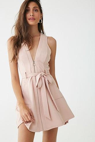 Forever21 Belted Zip-front Dress