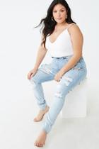 Forever21 Plus Size Distressed Cloud Wash Jeans