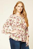 Forever21 Plus Size Floral Lace-up Top