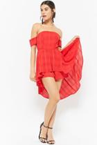 Forever21 Open-shoulder Grid Romper