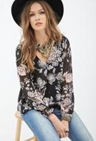 Forever21 Contemporary Cutout-back Floral Blouse