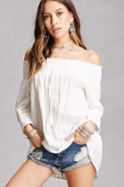 Forever21 Tassels N Lace Smocked Top