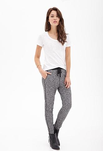 Forever21 Contemporary Marled Drawstring Joggers