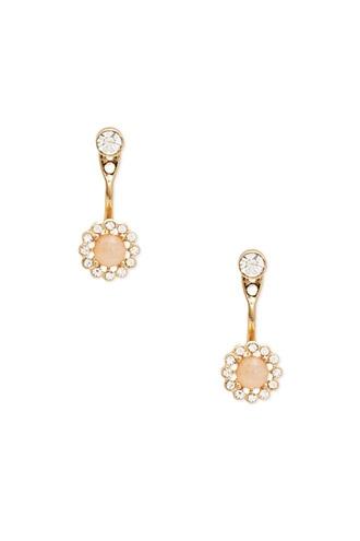 Forever21 Gold & Rose Rhinestone Ear Jackets