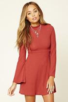 Forever21 Women's  Ribbed Knit Cutout Skater Dress