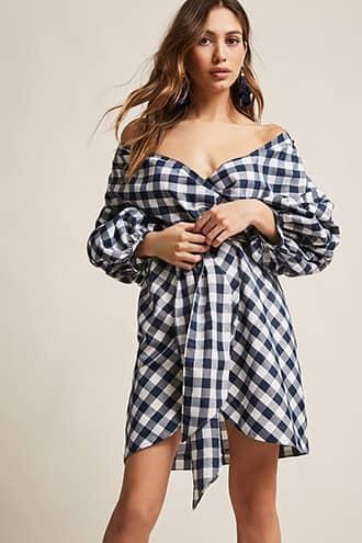 Forever21 Plaid Wrap Dress