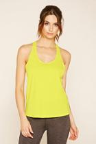 Forever21 Women's  Yellow Active Ladder-back Tank
