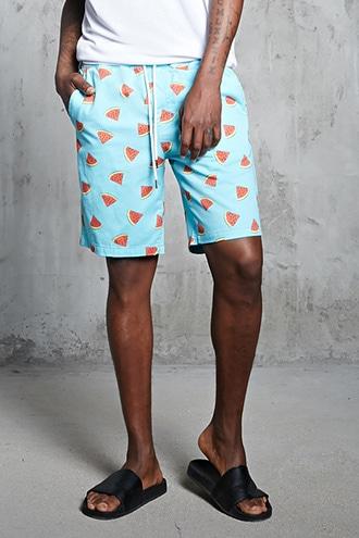 Forever21 Watermelon Print Chino Shorts