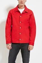 21 Men Men's  Red Buttoned Cotton-blend Jacket