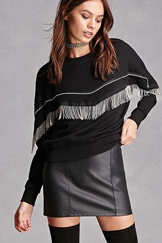Forever21 Blush Noir Chain Link Sweater