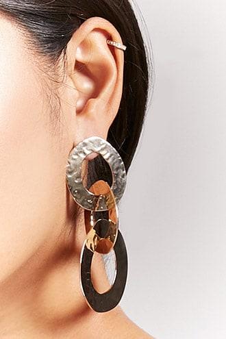 Forever21 Textured Link Drop Earrings