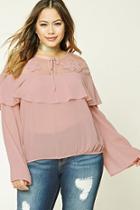 Forever21 Plus Women's  Blush Plus Size Flounce Top