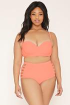 Forever21 Plus Women's  Cantaloupe Plus Size Cutout Bikini Bottoms