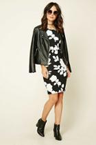 Love21 Women's  Black & Ivory Contemporary Midi Dress