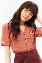 Forever21 Circle Print Pajama-inspired Shirt