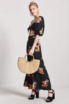 Forever21 Orange Print Wide-leg Pants