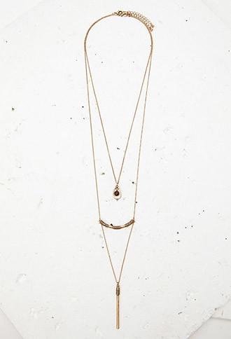 Forever21 Bar Pendant Necklace (antic Gold)