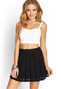 Forever21 Floral Lace Twirly Skirt