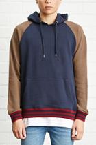 21 Men Men's  Stripe-trim Raglan Hoodie