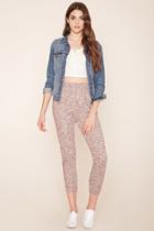 Forever21 Women's  Wine Marled French Terry Sweatpants