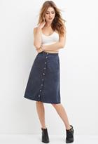 Forever21 Women's  Buttoned Faux Suede Skirt