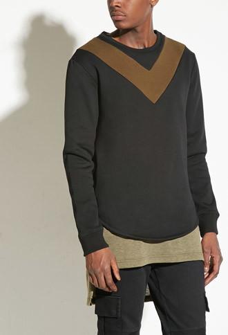 21 Men Intd Colorblock Chevron Sweatshirt